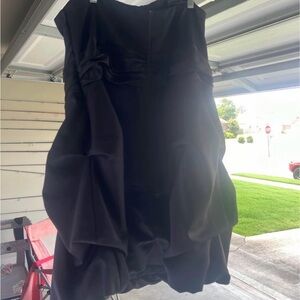 David's Bridal Black Strapless Bubble Hem Cocktail Dress